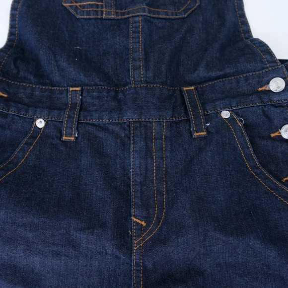 True Religion Dark Wash Blue  100% Cotton Denim Overalls Med - Picture 12 of 15